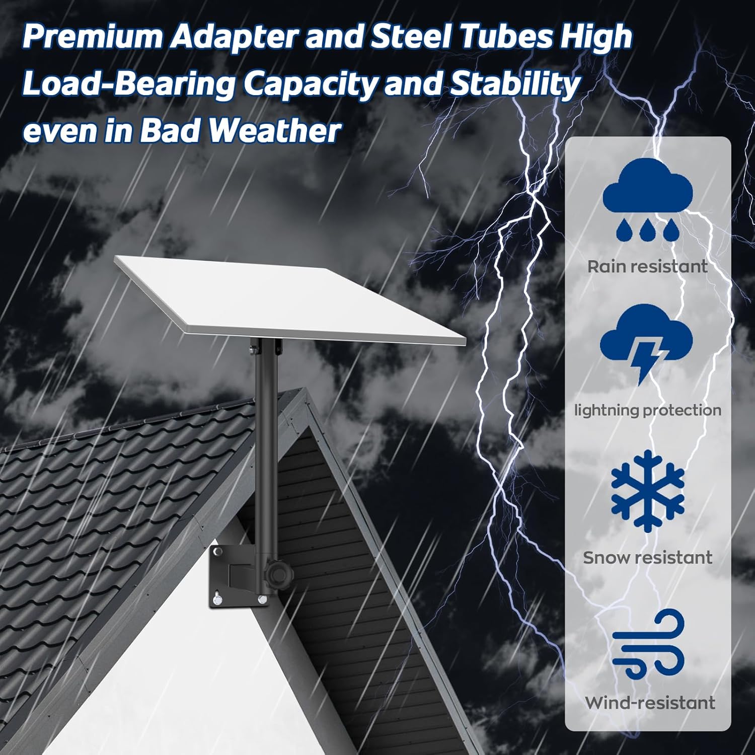 Adjustable Starlink Gen 3 Mount, 360° Rotatable Starlink Pole Mounting Kit Compatible with V3 Starlink Standard Dish (Length-7.1 inch)