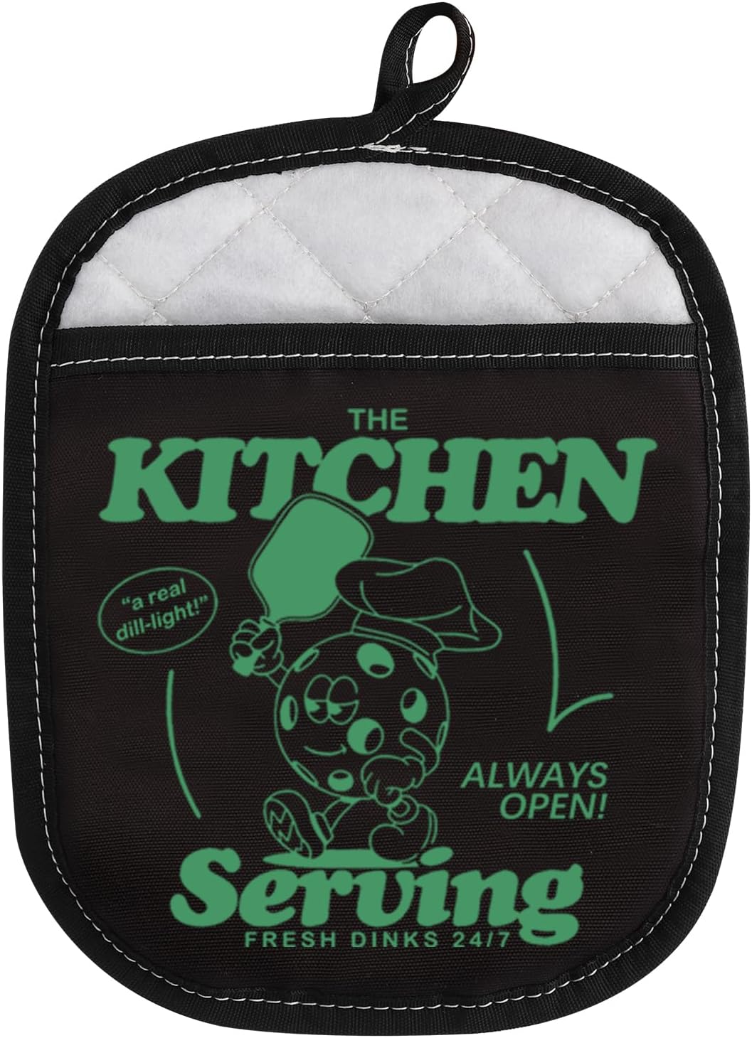WCGXKO Pickleball Gift Pickelballer Gift Pickle Ball Player Oven Mitt Pot Holder with Pocket (The Kitchen Serving)