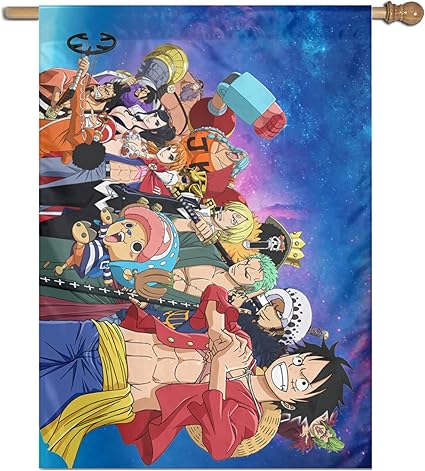 Amazon Com One Piece Anime Flag 27 X37 Easy To Disassemble Decorative Flag For Suitable For University Dormitory Patio Lawn Garden