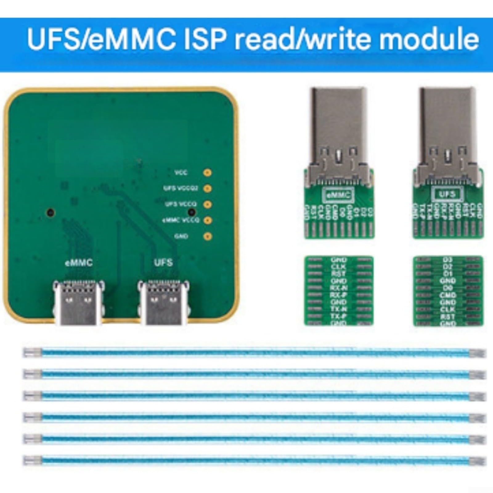 UFS 4.1 Programmatore EMMC con modulo ISP per riparazione smartphone Android, dispositivo di lettura ad alta velocità per la gestione e la manutenzione dei dati