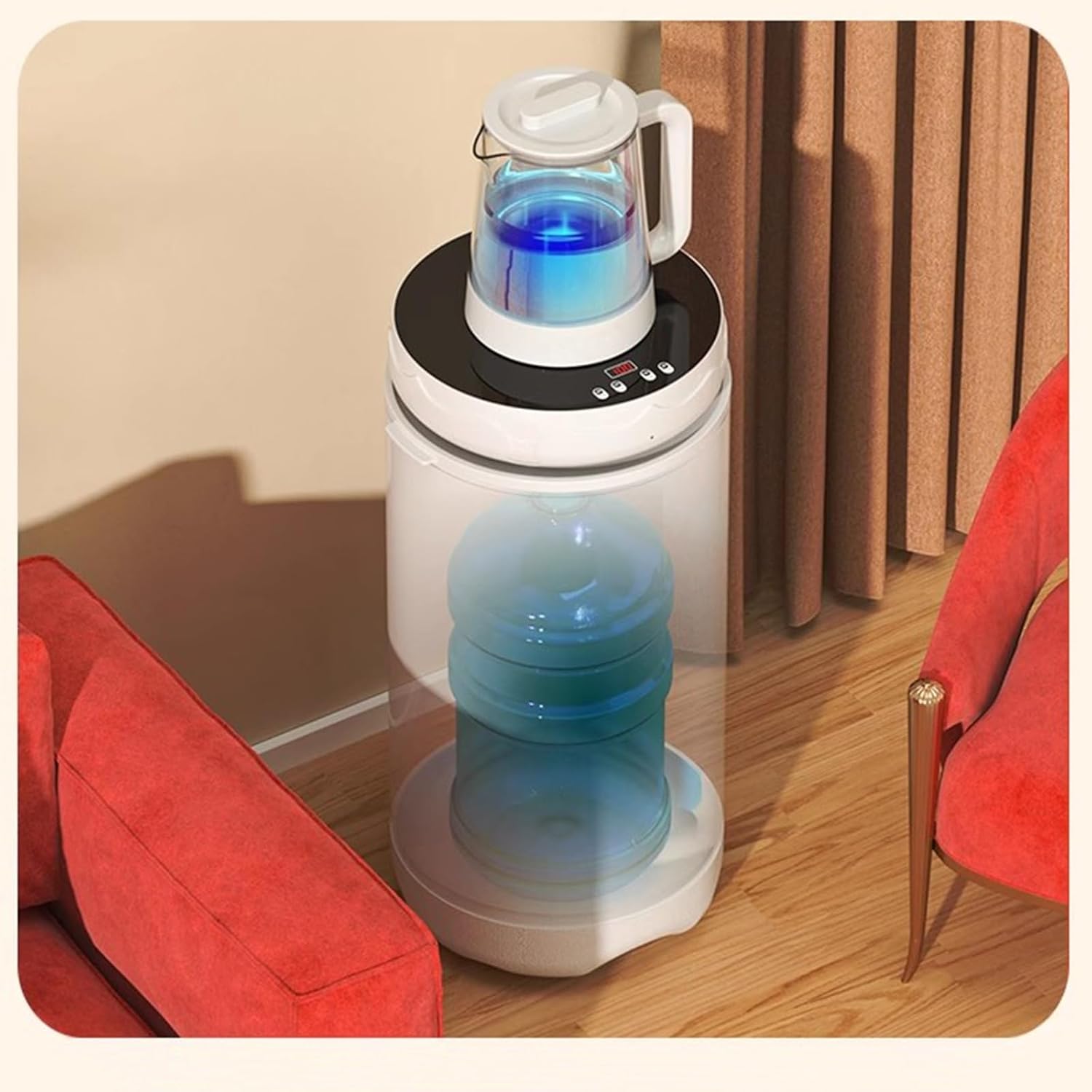 hot water dispensers Vertical Intelligent Water Dispenser Household Bottom Mounted Water Bucket Fully Automatic Bottled Water Tea Bar Machine instant hot water dispenser (Color : B-Voice Version)