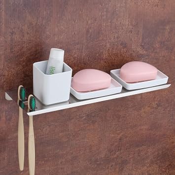 Plantex Stainless Steel Double Soap Dish with Tumbler Holder at ₹368 (77% Off)