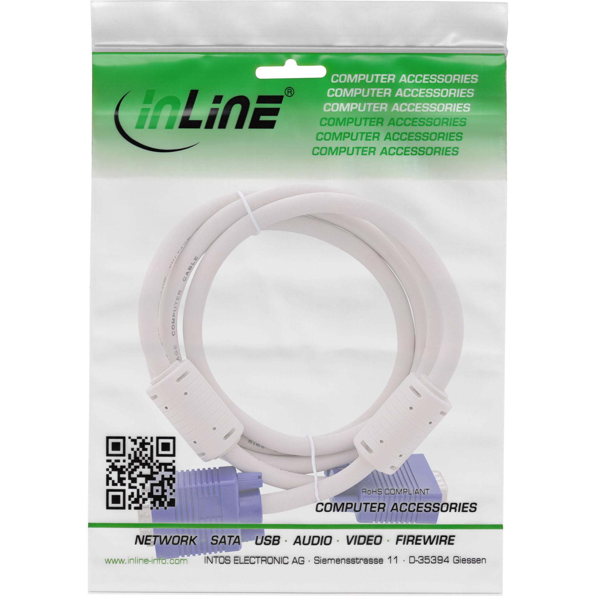 InLine 17715 cavo VGA 1,5 m VGA (D-Sub) Beige, Blu