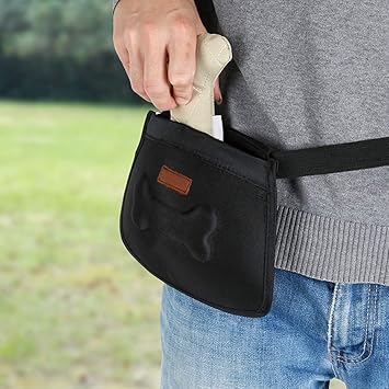 Puppy Treat Snack Bags, Dog Training Pouch Bag, Durable Lightweight for Dog Walking Dog Training(Black)