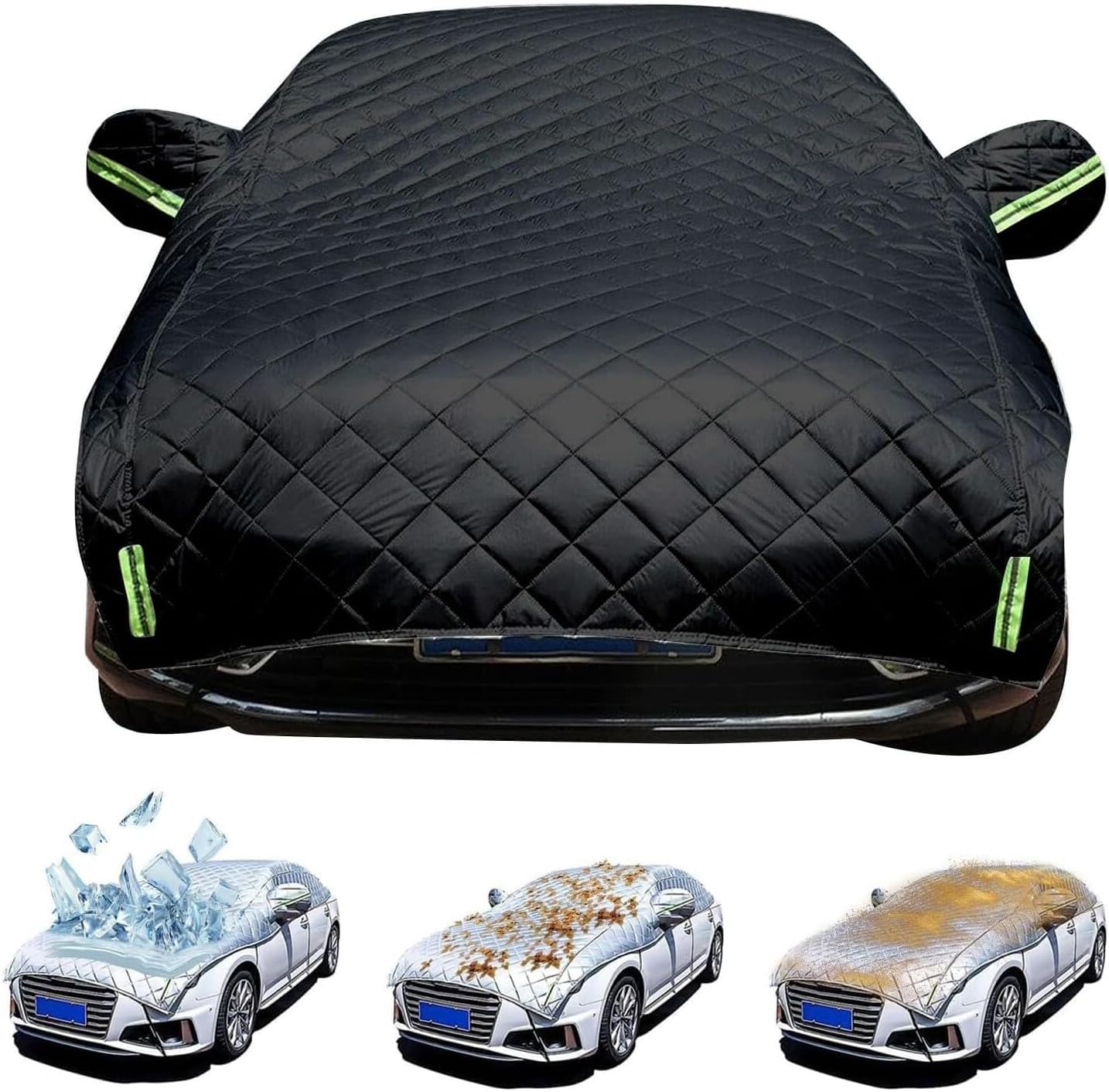 Car Cover Hail Protector for Mazda CX-90 (2023-2026), Outdoor Waterproof Anti-Hail Half Car Covers with Cotton Lining, Thickened Hail Blanket Scratchproof Sun-Resistant