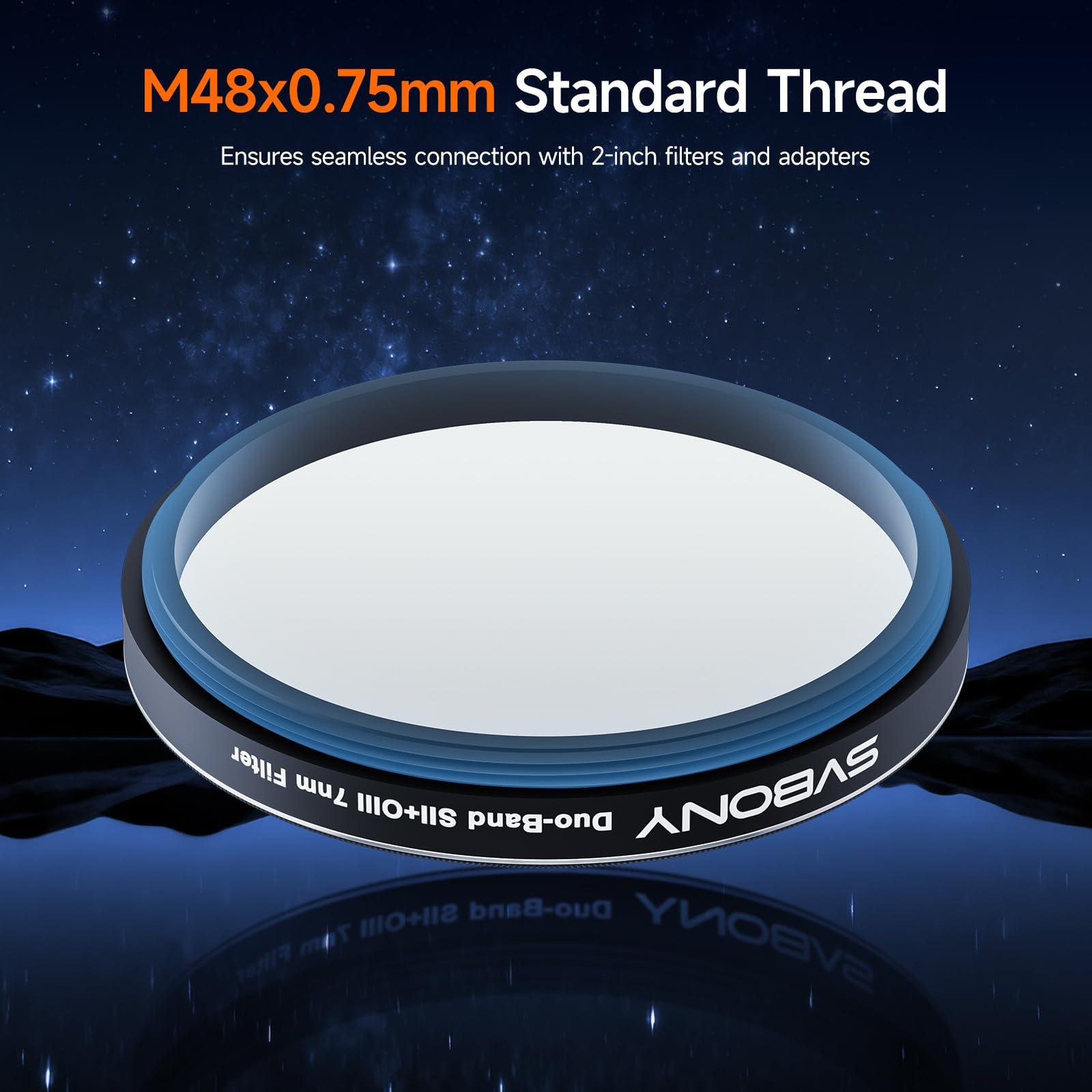 Svbony SV220 Filtre pour Télescope, SII et OIII, 7 nm Bi-Bande 2" Filtre Nébuleux, Permet L'imagerie Plein Format, OD5 Coupure Profondeur, Accessoire pour Télescope, pour Nébuleuses à Émission