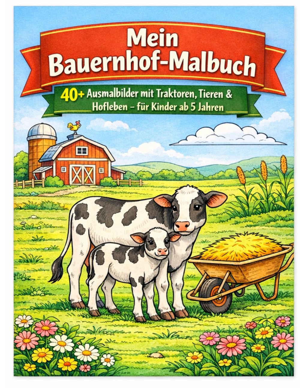Bauernhof-Malspaß: 40+ Ausmalbilder mit Traktoren, Tieren & Hofleben – für Kinder ab 5 Jahren