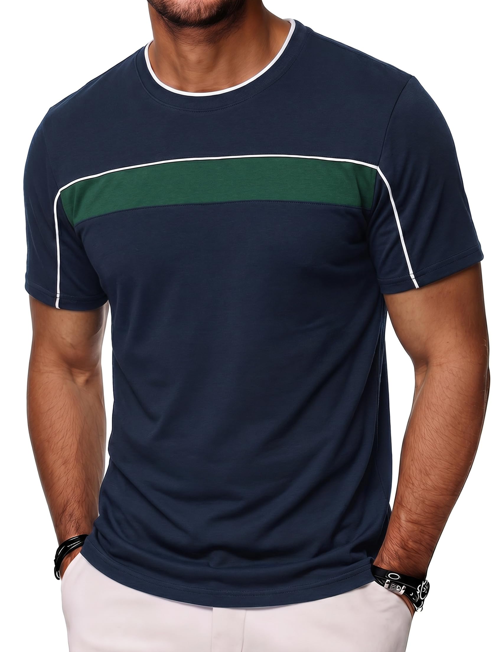 Quoboquo Herren T-Shirt Kurzarm, Hochwertiges Baumwollshirt