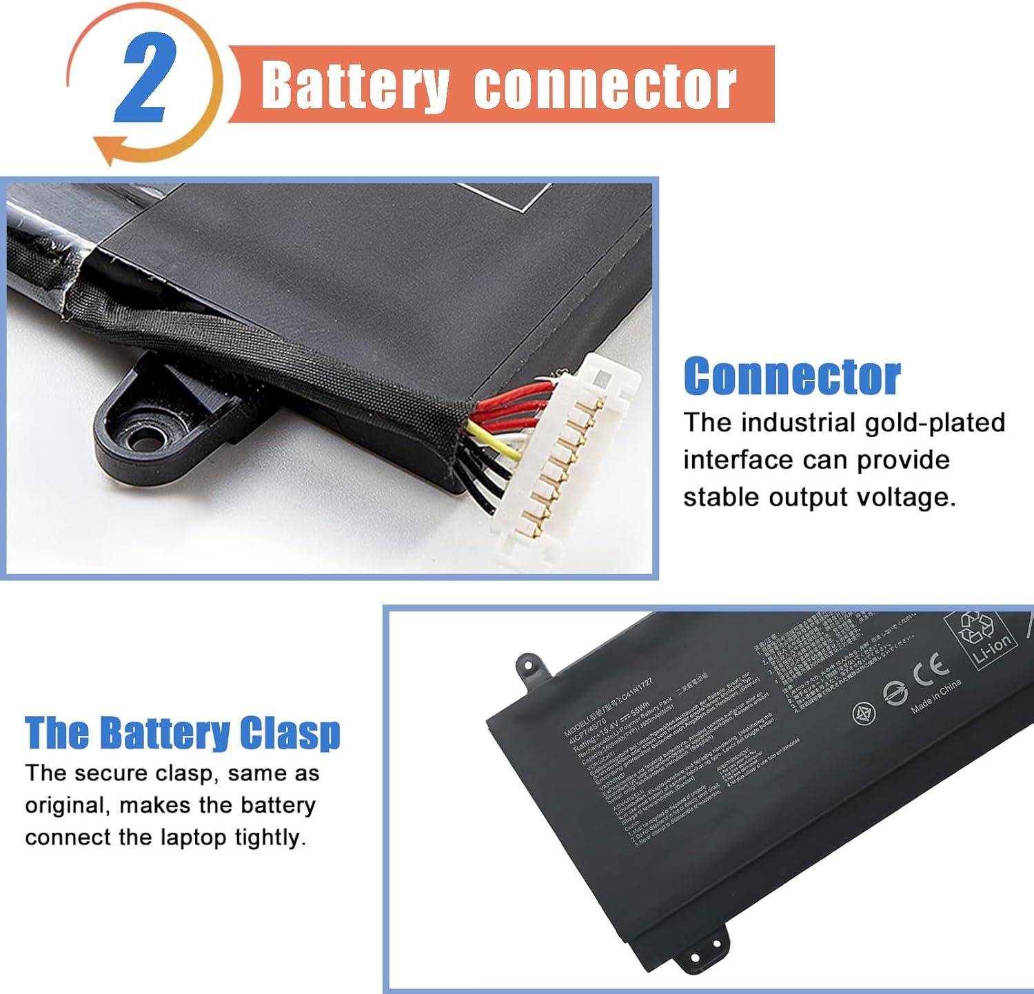 ASODI C41N1727 Laptop Battery Compatible with Asus Zephyrus GM501 GM501G GM501GS GM501GM ROG GU501 GU501GM Series Notebook 0B200-02900000M 15.4V 55Wh 3500mAh