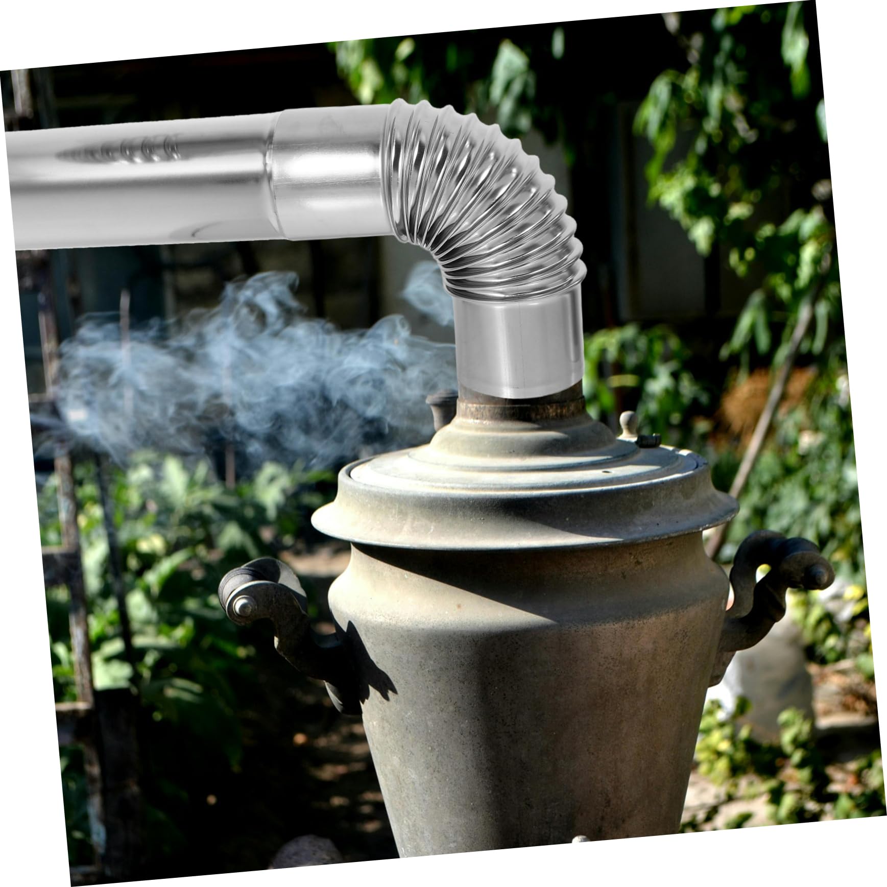 Lurrose 3pezzi Tubo Dritto Per Sfiato Fumi in Acciaio Inox Raccordo Gomito Per Canna Fumaria e Durevole
