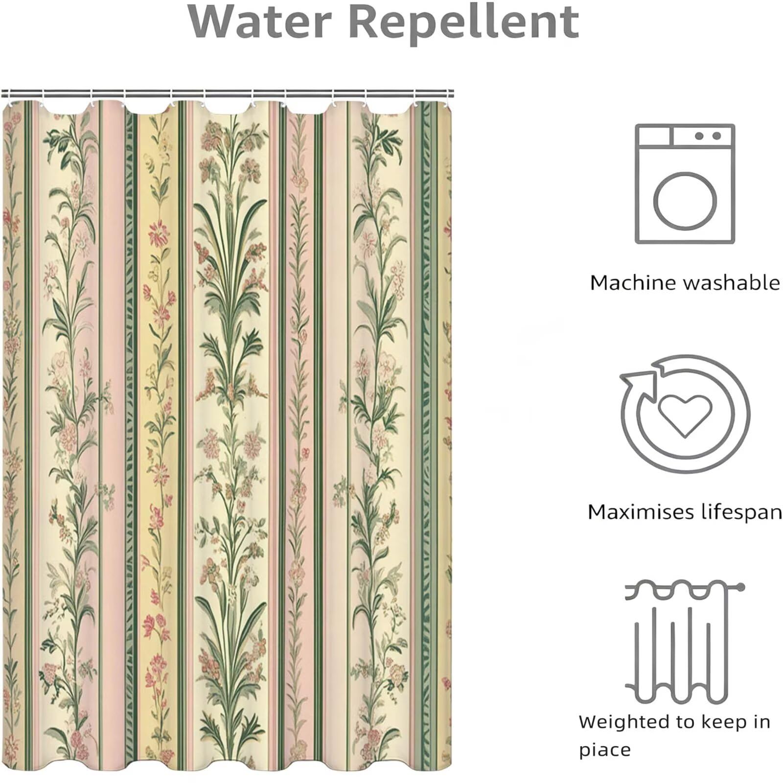 Rideau de Douche Rose, Rideau Douche 240x200cm D-557