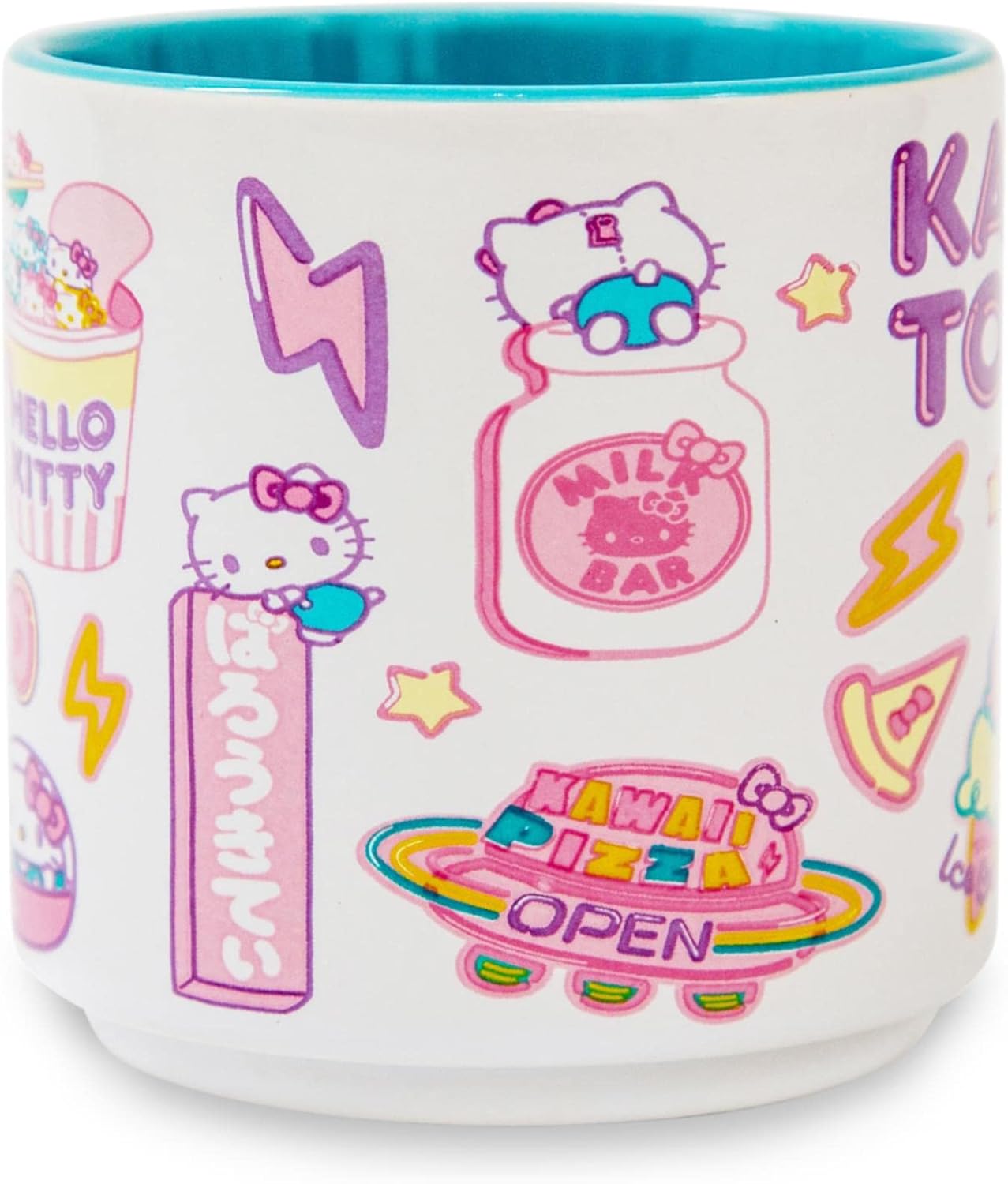 Sanrio Hello Kitty "Kawaii Tokyo" Allover Icons Ceramic Stacking | Large Coffee Cup For Espresso, Caffeine, Beverages, Home & Kitchen Essentials | Cute Gifts and Collectibles | Holds 13 Ounces - Image 3