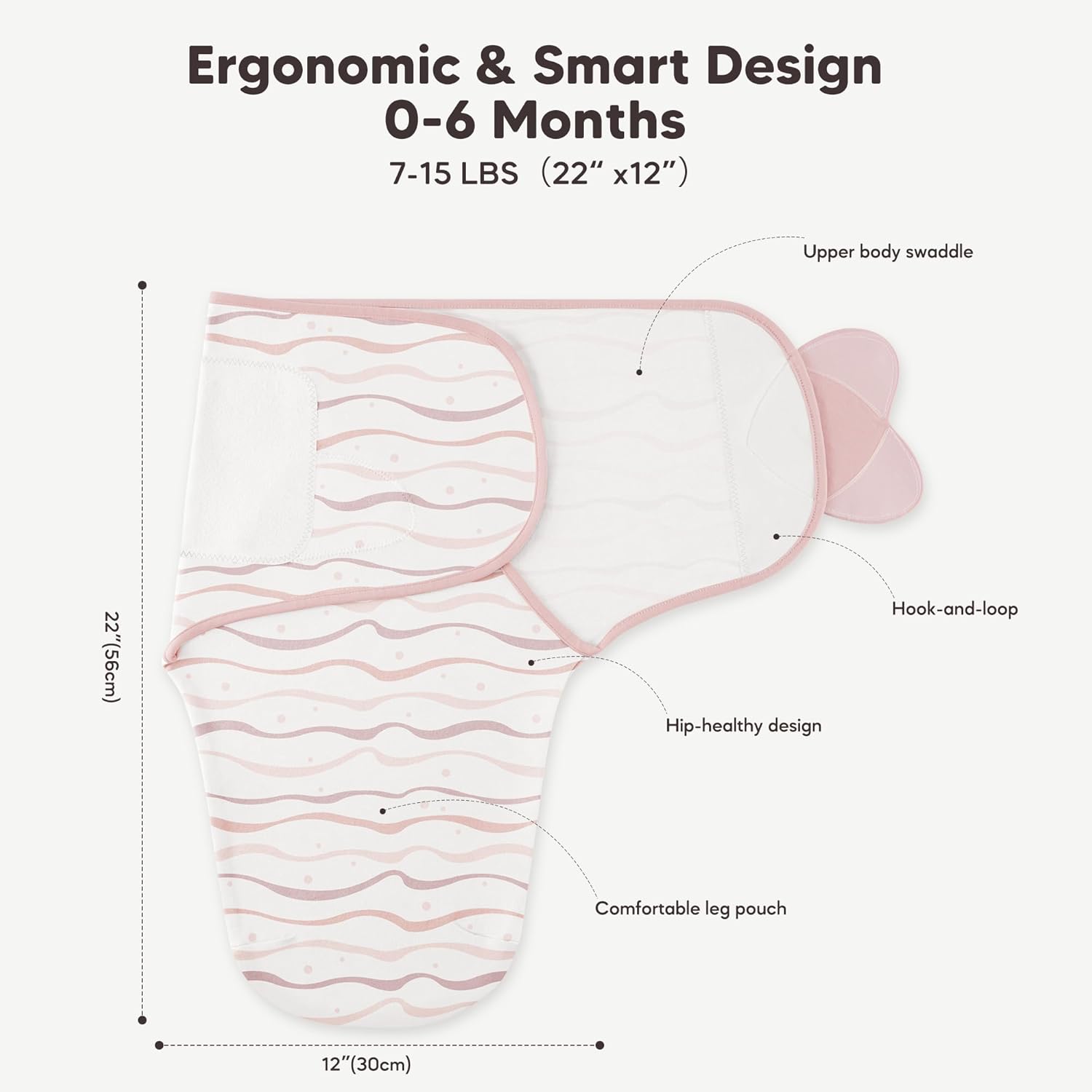 Susurration Swaddles for Newborns, 100% Cotton Baby Swaddle Sleep Sack, with Adjustable Velcro, Breathable and Durable Unisex Swaddle Sleep Sack, 3 Pack - Image 3