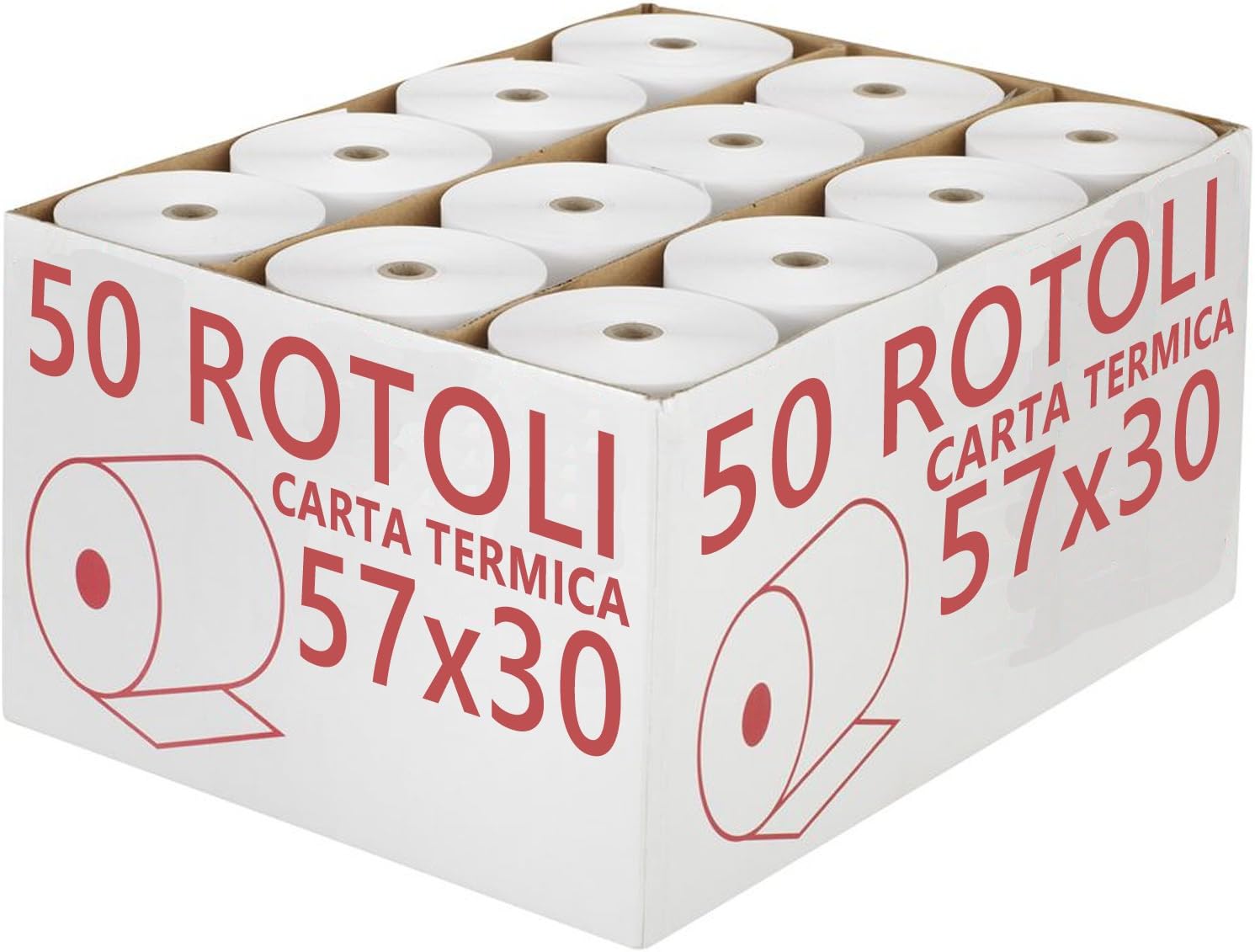 100 Rotoli Termici 100 Rotoli Carta Termica 57x35 Mm - Omologati Per Registratori Di Cassa, Alta Qualità Copia Scontrini - Foto 9
