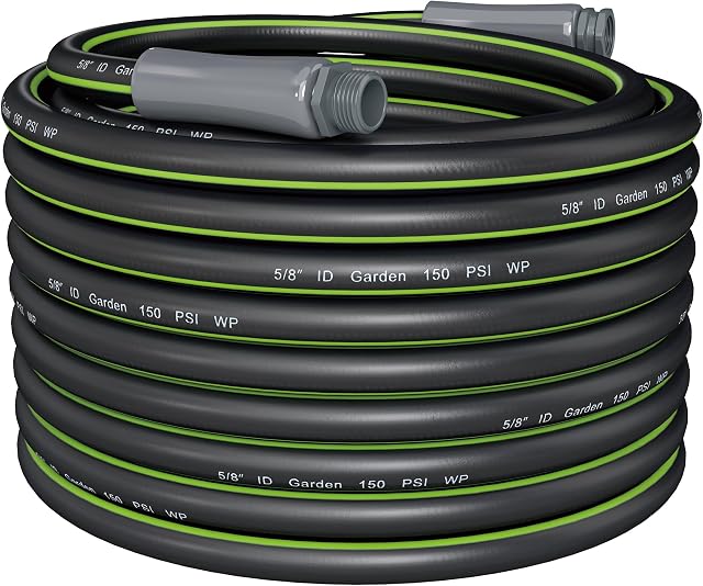 Garden Hose 100 ft, Non-Expandable Flexible Water Hose, 150PSI Kink-Resistant Durable high Burst Strength Hoses, Leakproof Hose Male to Female Fittings