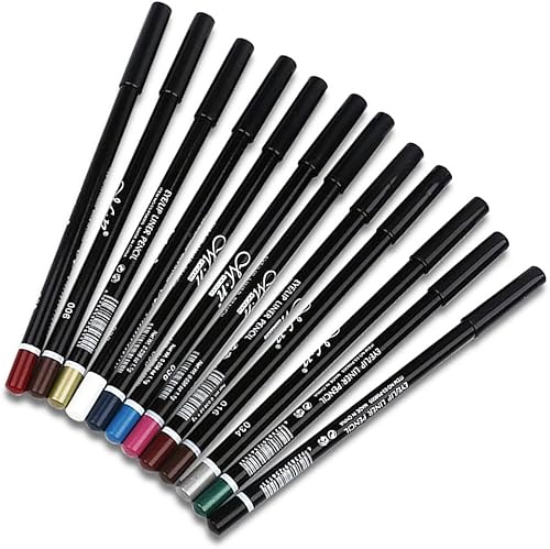 Miniatura 8 de DC-BEAUTIFUL Juego de 12 unidades, 12 colores, delineador de ojos, impermeable, lápiz de cejas con un sacapuntas