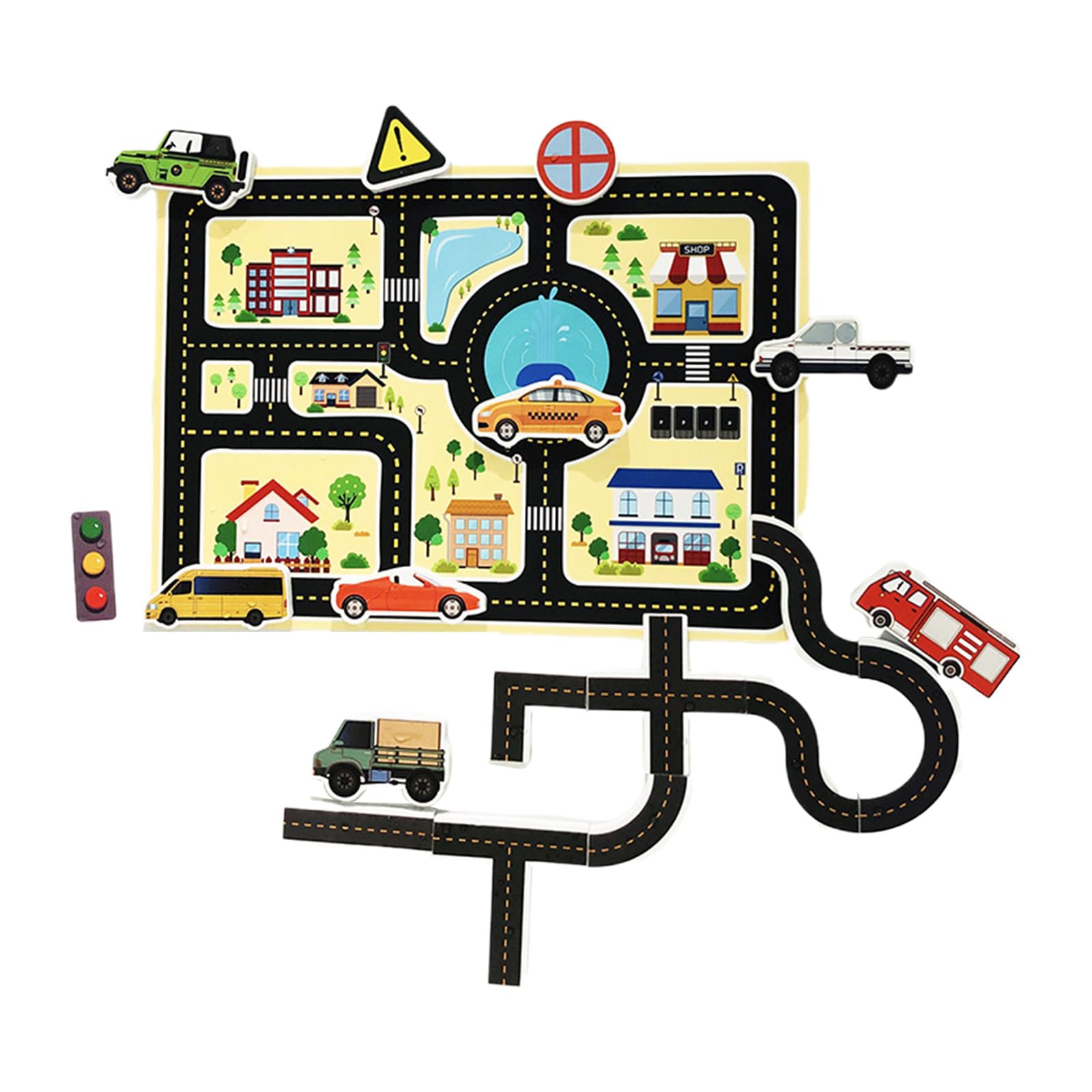 YROHGKPN Toy Flexible Road Track Car Stick Bath Kids Bathroom Bathtub Sticker Early Education Puzzles Clockwork Bath