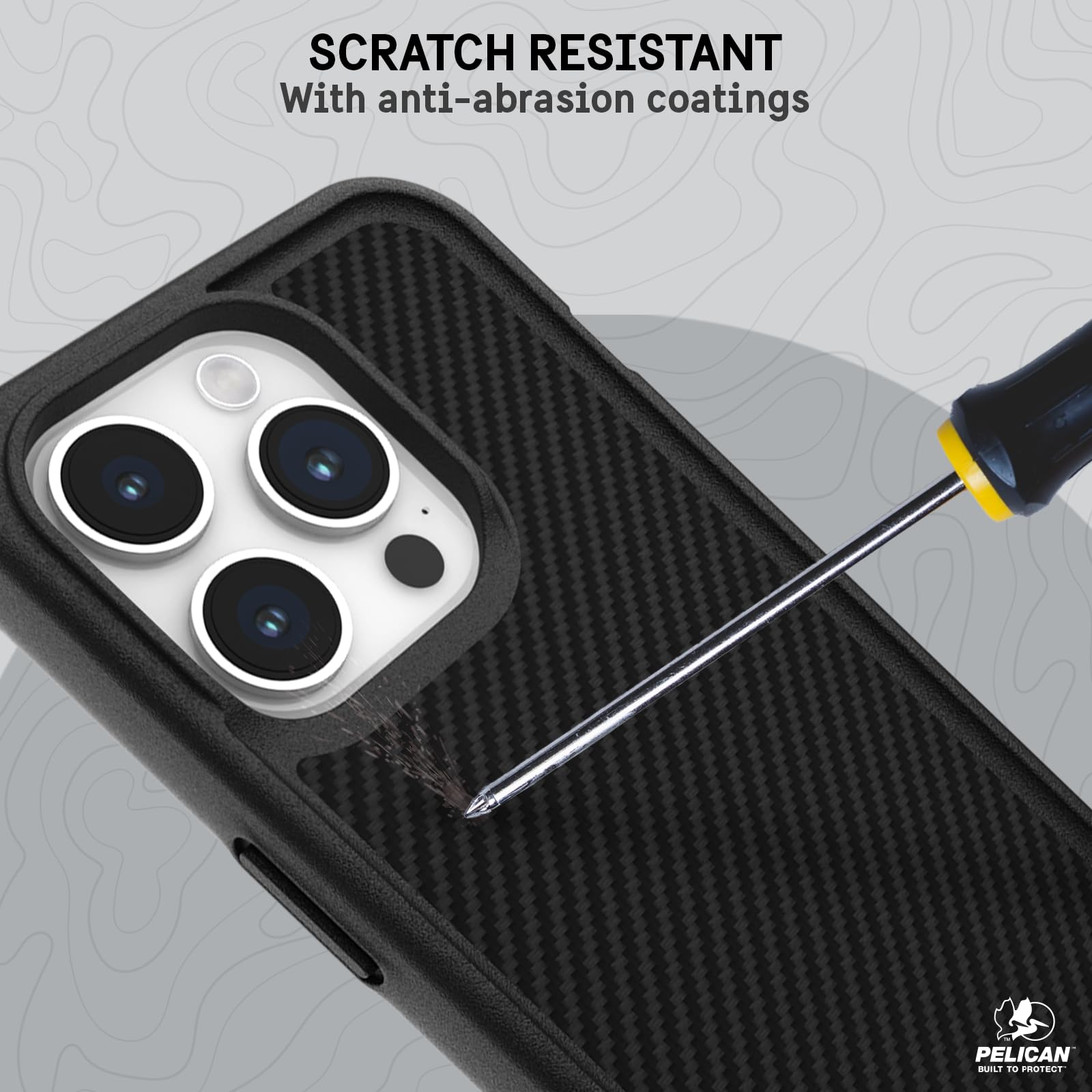 Pelican Protector Series - iPhone 15 Pro Hülle 6,1 Zoll [kompatibel mit MagSafe] Magnetische Handyhülle mit Anti-Scratch Tech [16 Fuß MIL-Grade Fallschutz] Schutzhülle für iPhone 15 Pro - Carbon