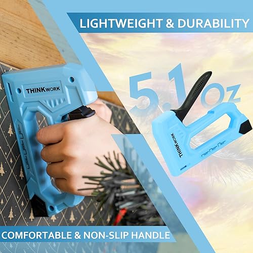 Miniatura 30 de Juego de 27 pistolas de grapas rosadas, uso doméstico, 3 en 1 con 900 grapas, pistola grapadora para madera resistente, tela, manualidades