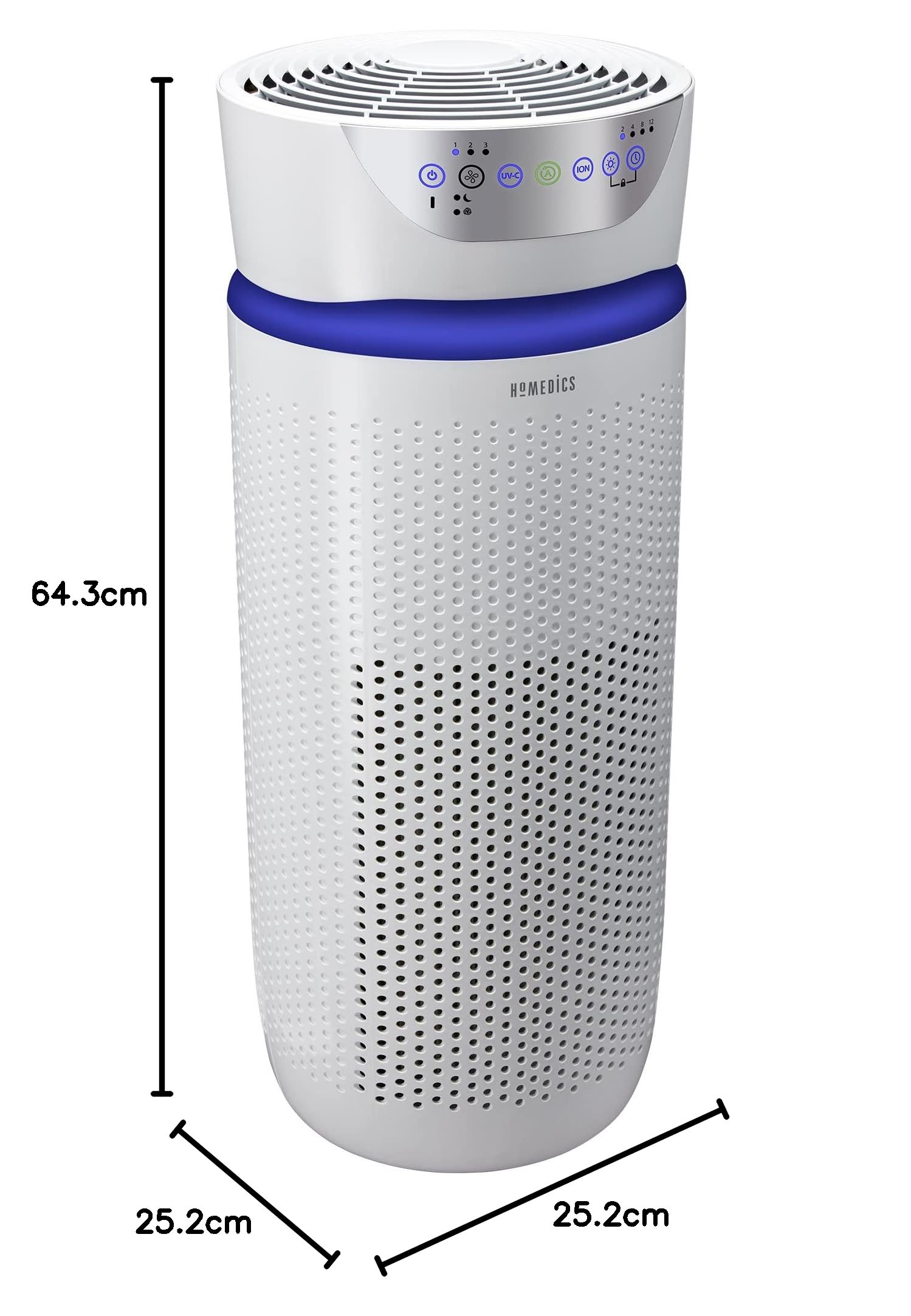 HoMedics 5 w 1 Oczyszczacz Powietrza TotalClean, System filtrowania HEPA i węgla aktywnego z wymianą powietrza, 4.8 razy na godzinę