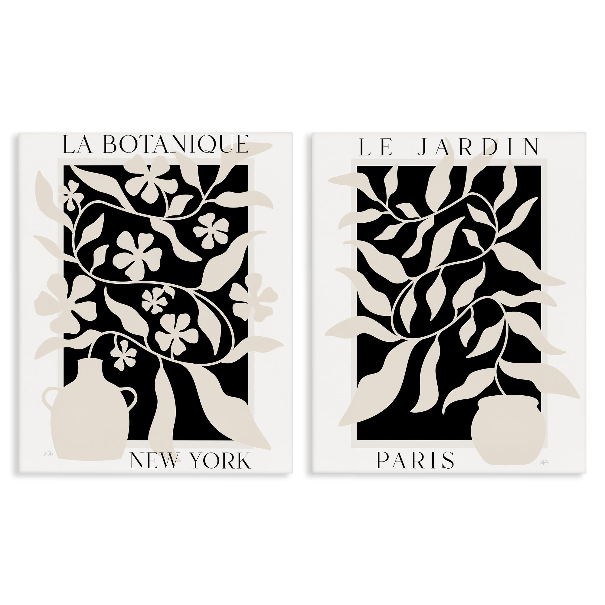 Stupell Industries Unframed New York Paris Botanicals, 16 X 20 Inch Canvas Wall Art Set