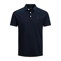JACK & JONES Uomo Polo Aderente JJEPAULOS Tinta Unita Maglia Manica Corta Cotone piqué Taglie Forti