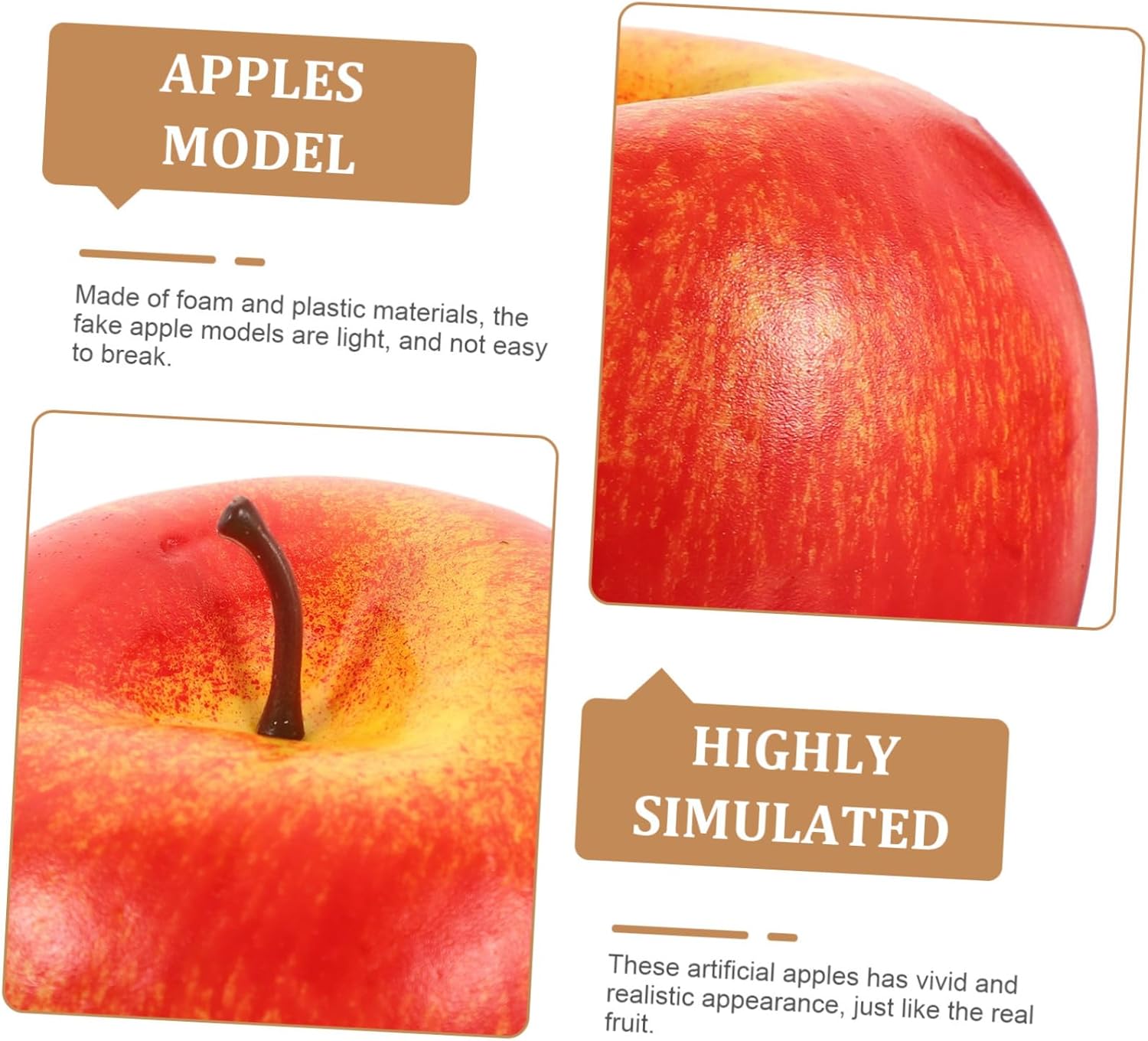 Mobestech 4sets Fake Fruit Foam Models for Home Decor Photography Props Realistic Simulation Design with Magnet Back for Parties Holiday Decorations 8pcs*4