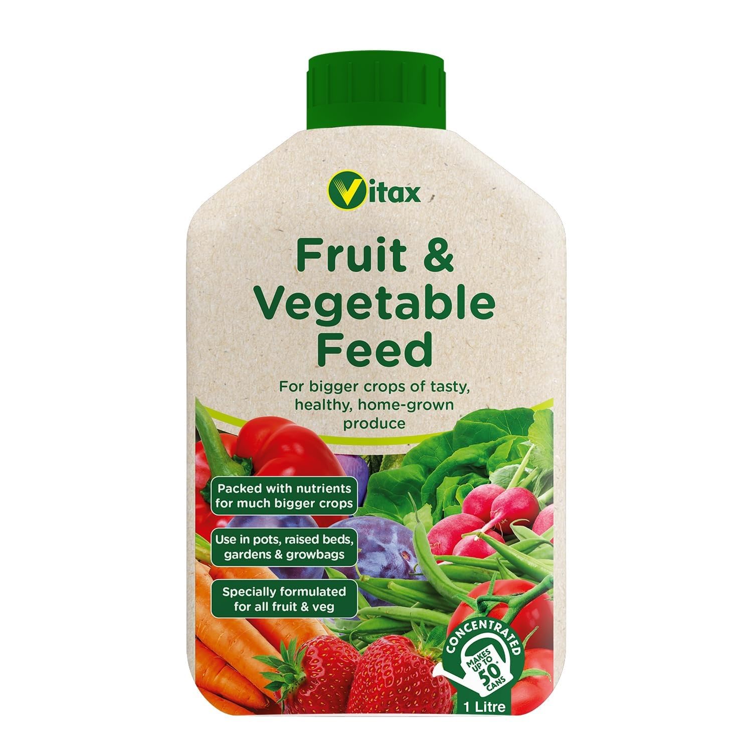 Vitax Fruit & Vegetable Feed Liquid 1 Litre | Concentrated Plant Food for Tomatoes, Salads & Crops in Pots, Beds & Growbags