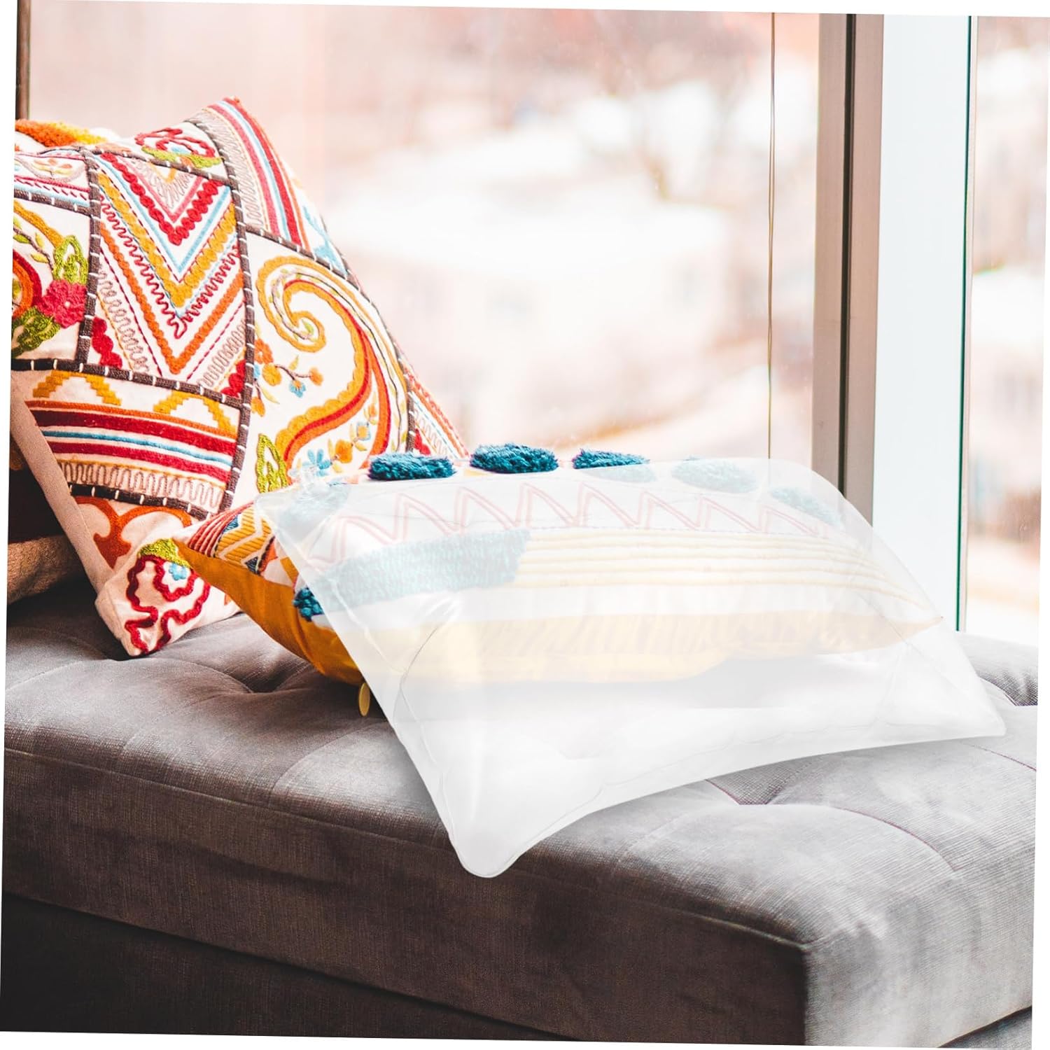 4pcs Inflatable Pillow Inserts for Airplanes Camping Gear Travel Pillow Bolster for Legs