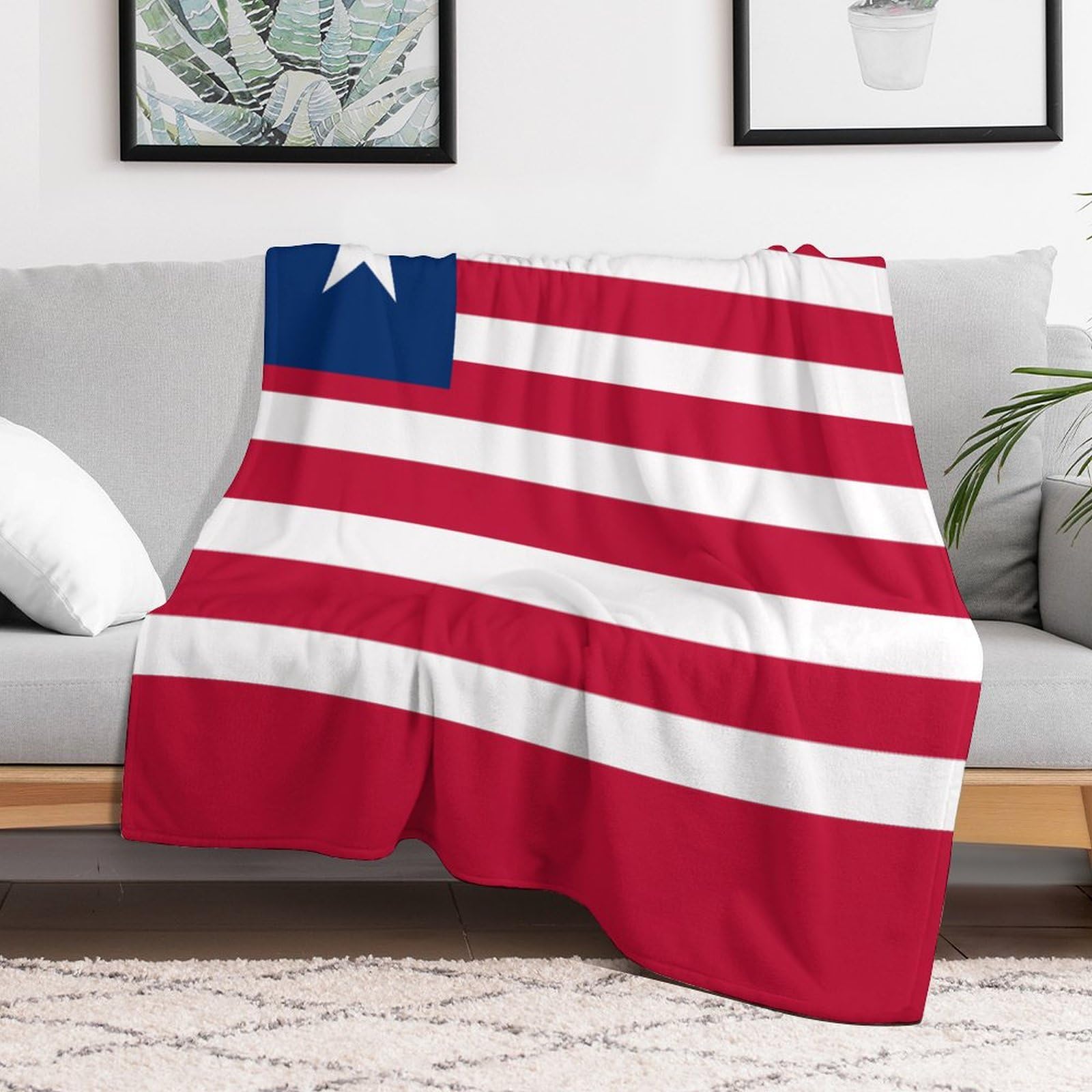 Couverture polaire Libéria pelucheuse et confortable pour lit