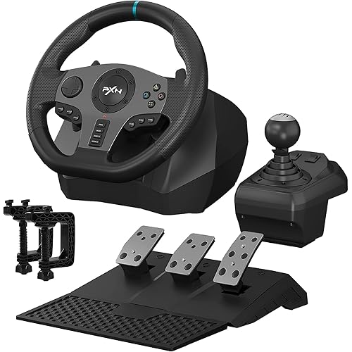 PXN V9 Racing Wheel pc Steering Wheel With Pedals and Shifter 270/900° Dual-Motor Feedback Driving gaming Racing Wheel for PC,PS4,PS3,Xbox One, Xbox Series X/S,N-Switch