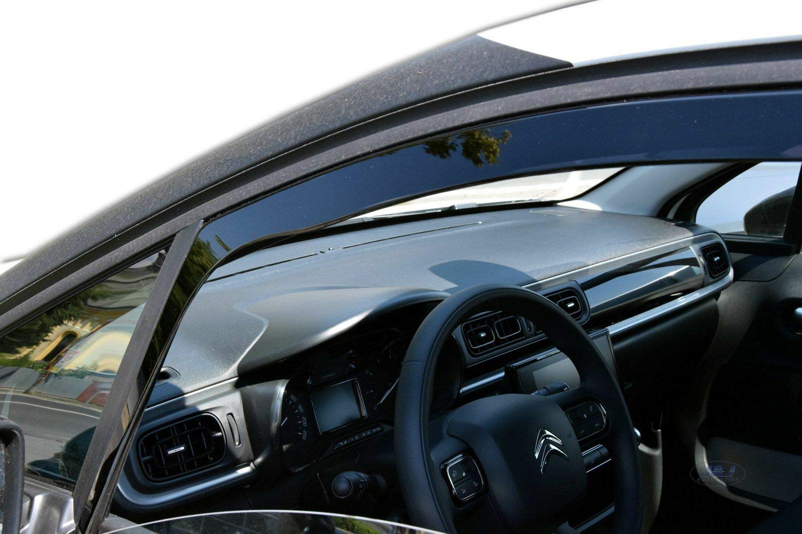 J&J AUTOMOTIVE Heko Déflecteurs d'air et de Vent pour Citroen C3 3 5P. Berline 2016-2023, Lot de 2pcs, Teintés, Avant et Arrière, Aérodynamique