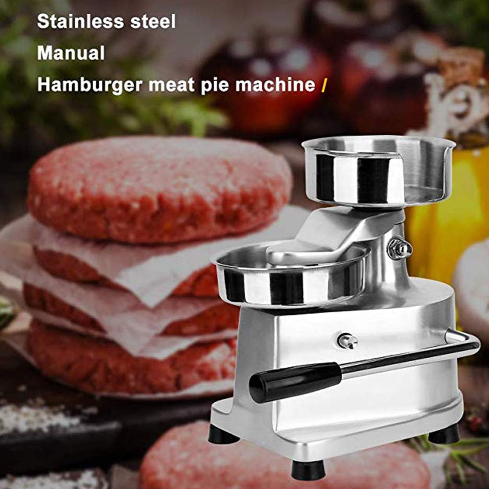 Pressa For Hamburger Commerciale Da 5 Pollici, Design Facile Pulire | Macchina For Hamburger Manuale In Acciaio Inossidabile,For Hamburger Ripieni Polpette Manzo,For Ristorante(13CM)