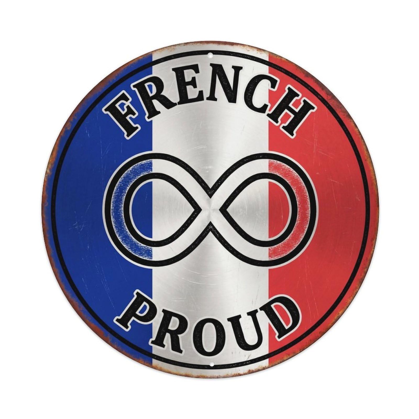 Olhnbad Style French Proud Infinity Heraldry Heritage Emblem Metal Tin Sign