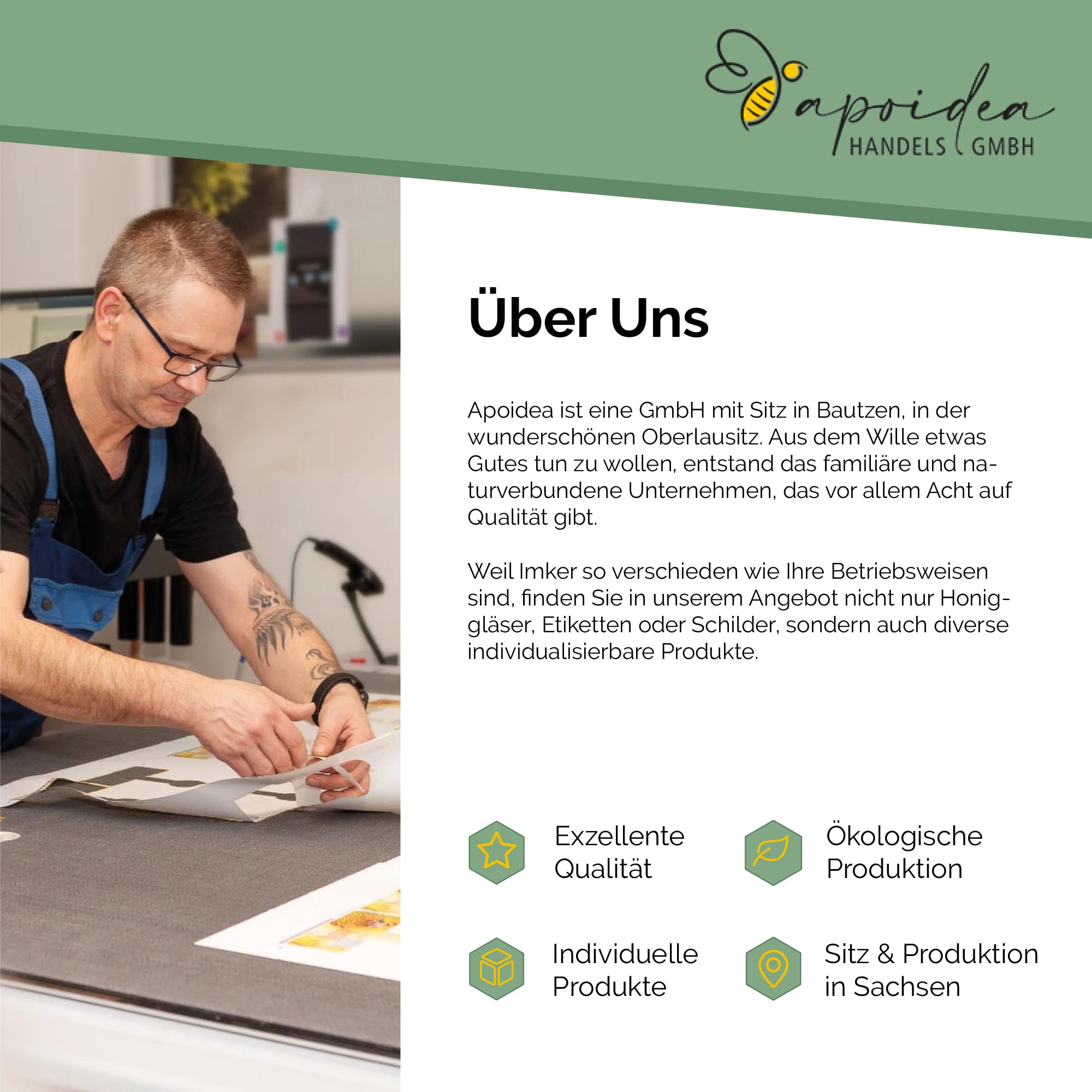 Apoidea – Honig Etiketten 250 g mit Gewährverschluss selbstklebend & personalisierbar - 25 Stück/Etiketten Honiggläser/Honig Aufkleber für selbstgemachten Honig/Honigetiketten für Honiggläser