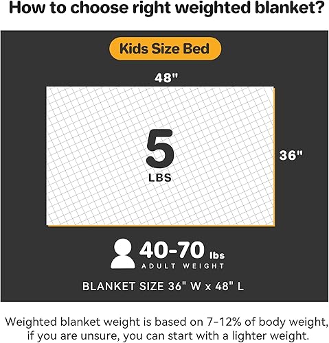 Miniatura 8 de LOYIGA Manta con peso para niños, 3 libras, 36 x 48 pulgadas, manta suave con cuentas de cristal, manta pesada reversible ideal para calmar y dormir