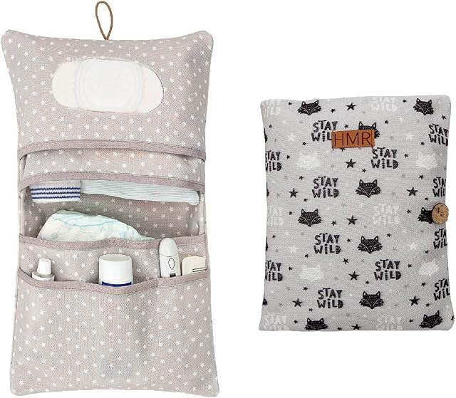Hamur Home Organizer I Kosmetyczka 2w1 Dla Mamy Na Pieluchy Krem Chusteczki Organizer Niemowlaka (Fox)