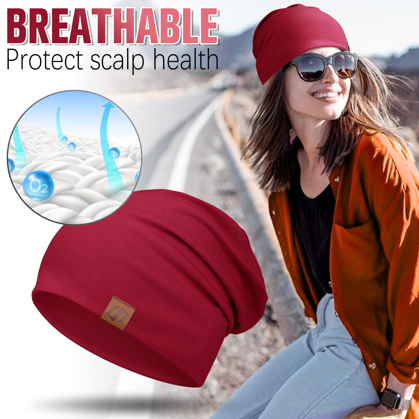 GXCROR - Berretto unisex, in cotone, morbido e sottile, leggero, traspirante, per tutte le stagioni