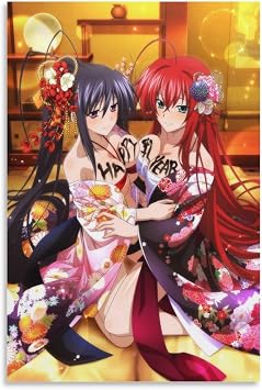 Akeno Himejima & Rias Gremory Poster High School DxD Home Decor Poster Wall Art Hanging Picture Print Bedroom Decorative Painting Posters Room Aesthetic 24x36inch60x90cm