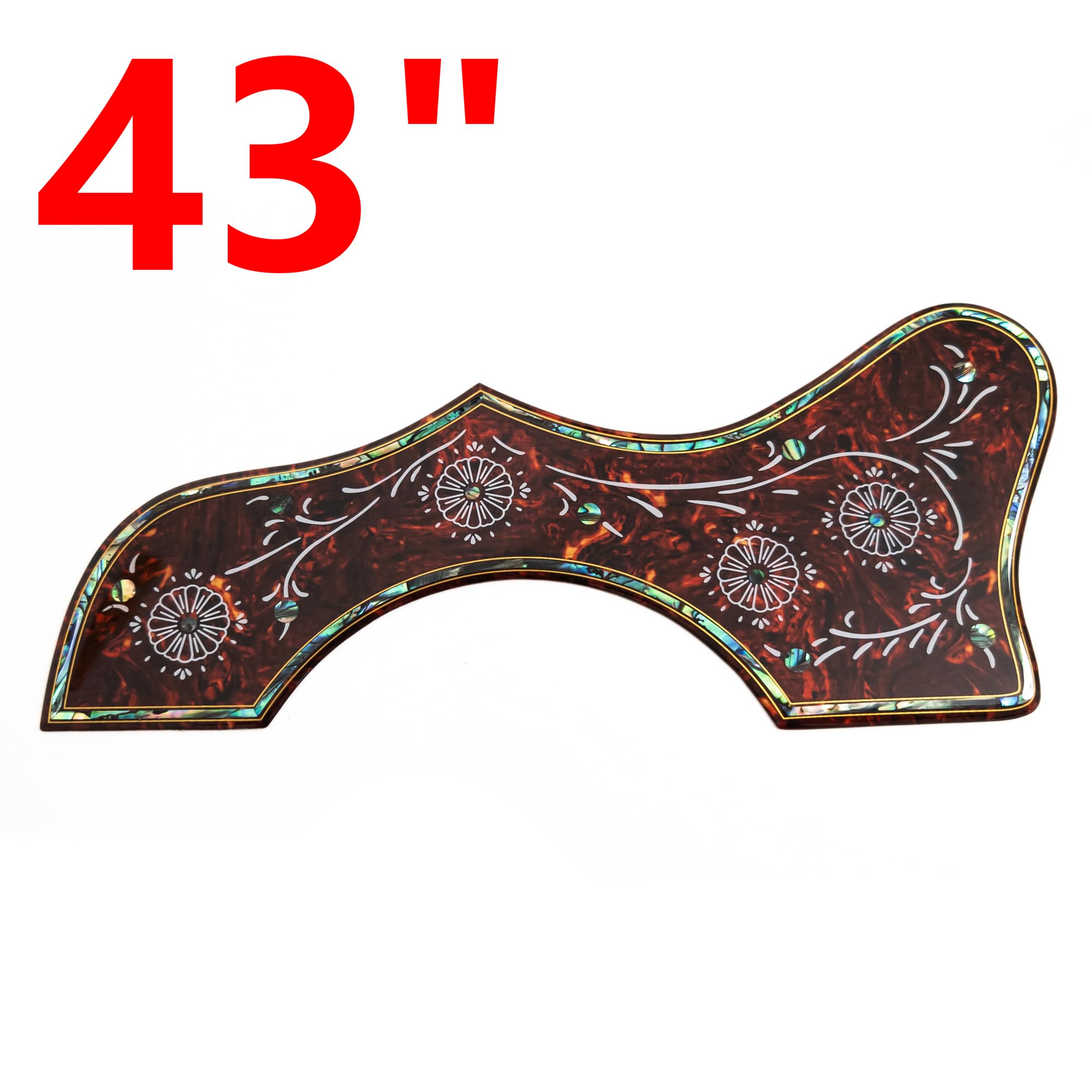 Pickguard do gitary akustycznej, do Gibson J-200 SJ-200, grubość 2 mm, z prawdziwą muszlą abalone, korona, samoprzylepna, uniwersalne dopasowanie do gitary 100 cm, chroni przed zarysowaniami