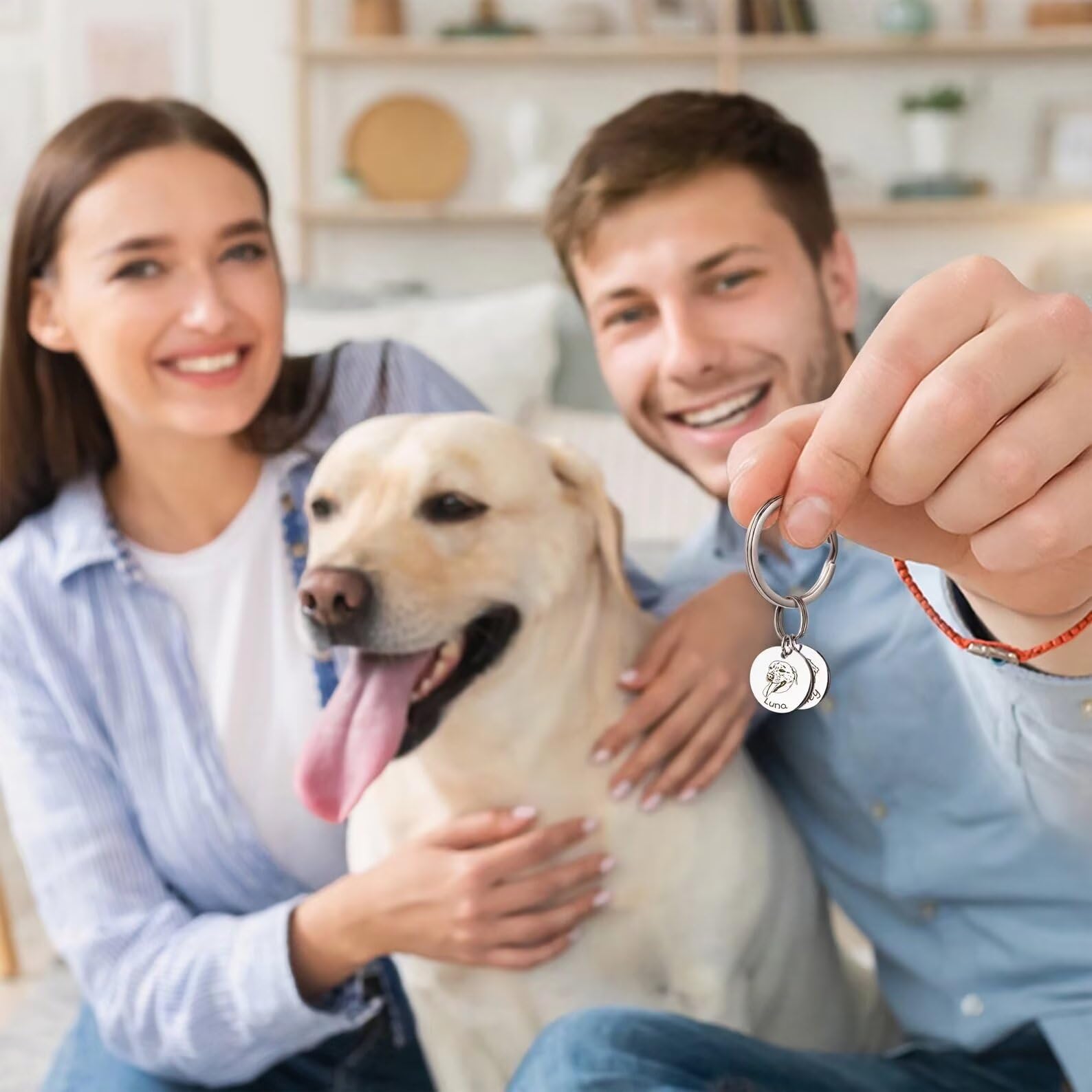 Regali per la mamma del cane - Portachiavi ritratto personalizzato per animali domestici - Portachiavi per cani inciso - Portachiavi per animali domestici - Regalo personalizzato per animali domestici