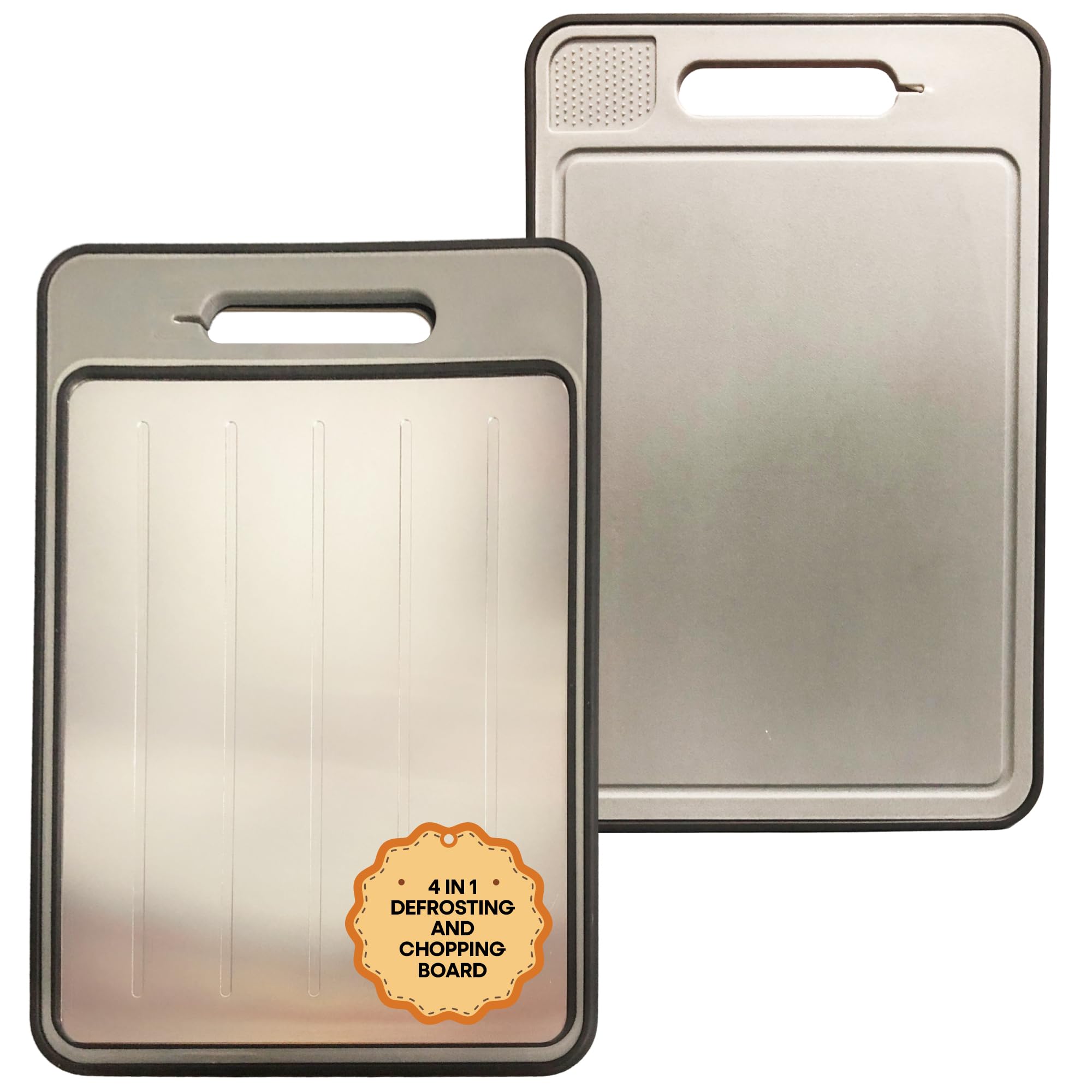 Home Vista Large Chopping Board (25 x 36.5cm), 4 in 1 Defrosting Meat Chopping Boards-Non Toxic BPA Free Plastic Cutting Boards for Kitchen-Dishwasher Safe with Knife Sharpener & Juice Groove
