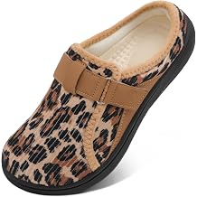 Wide Width Slippers for Women Men Adjustable Buckle Memory Foam House Slippers Slip on Mules Clogs Slippers Diabetic Swollen Feet Non Slip Indoor/Outdoor