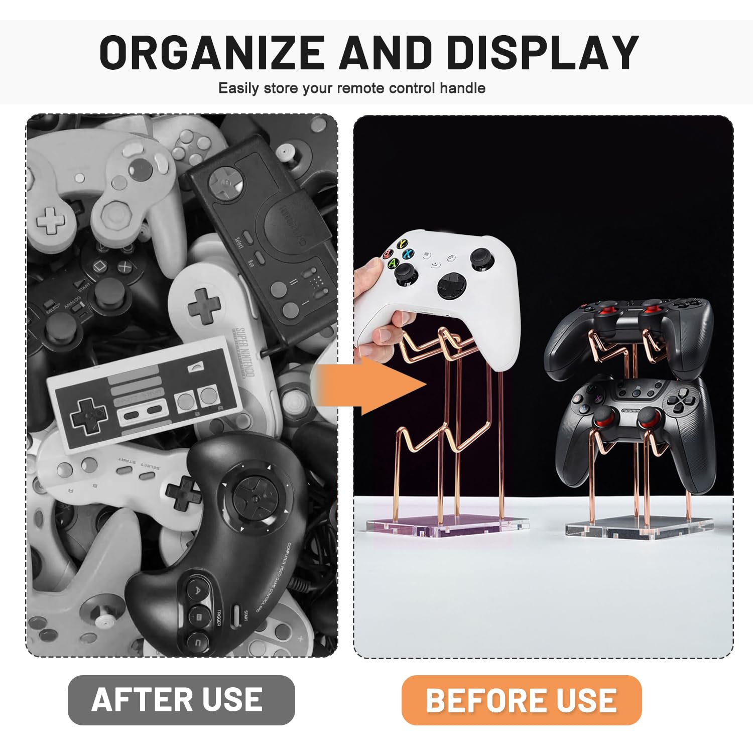 Soporte para Mando de 2 Niveles, Universal Soporte Mandos de Gamepad Metálico Soporte de Escritorio para Mando para Switch PS 5 PS 4 Gaming Accesorios, 1 Piezas