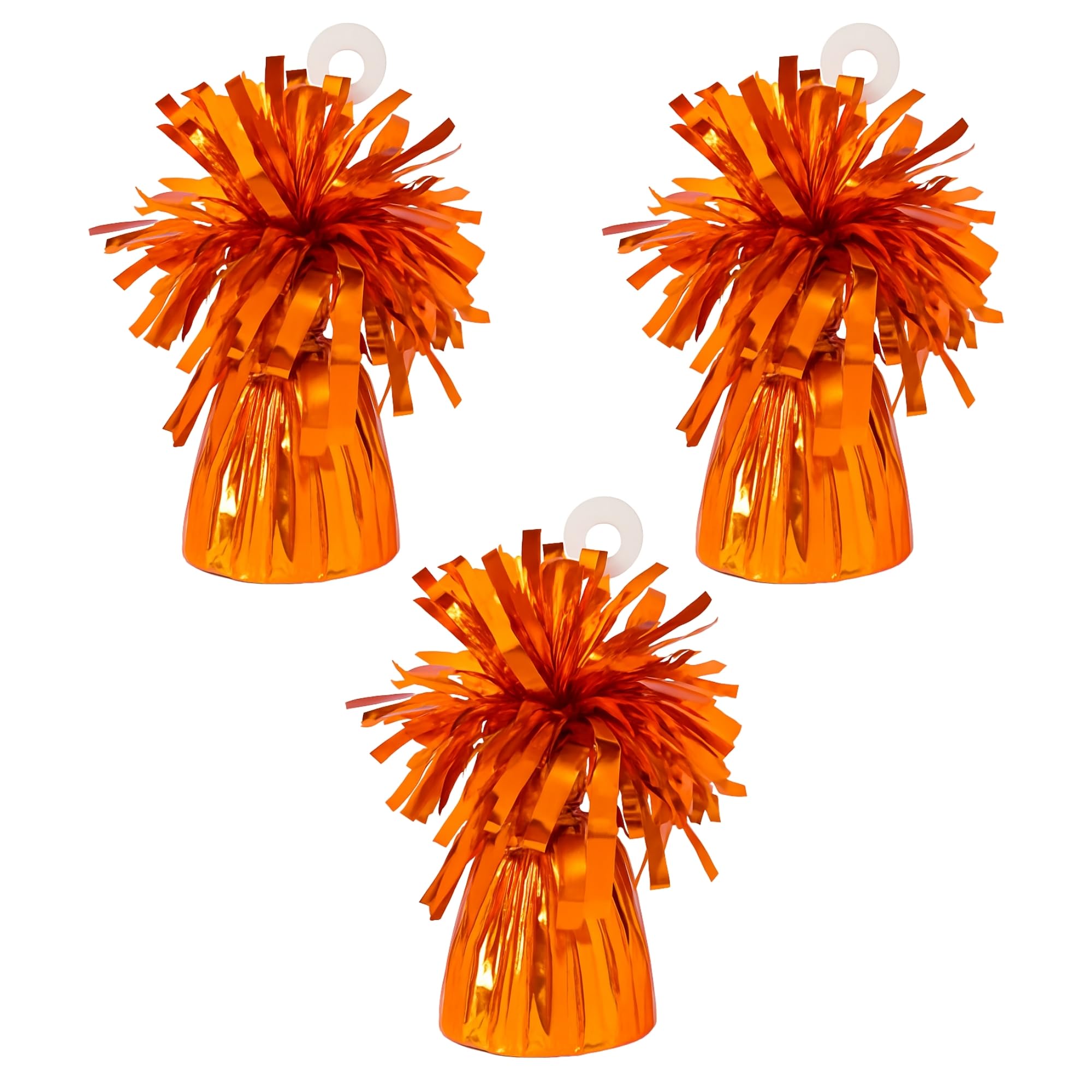 Foil Balloon Weights for Helium Balloons | Metallic Foil Balloon Holder | Birthday Parties, Events & Wedding Celebrations Decoration Accessory (Orange, Pack of 3) โ image 1