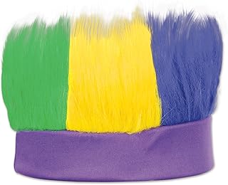 Beistle 60277-GGP Green, Gold, Purple Hairy Headband