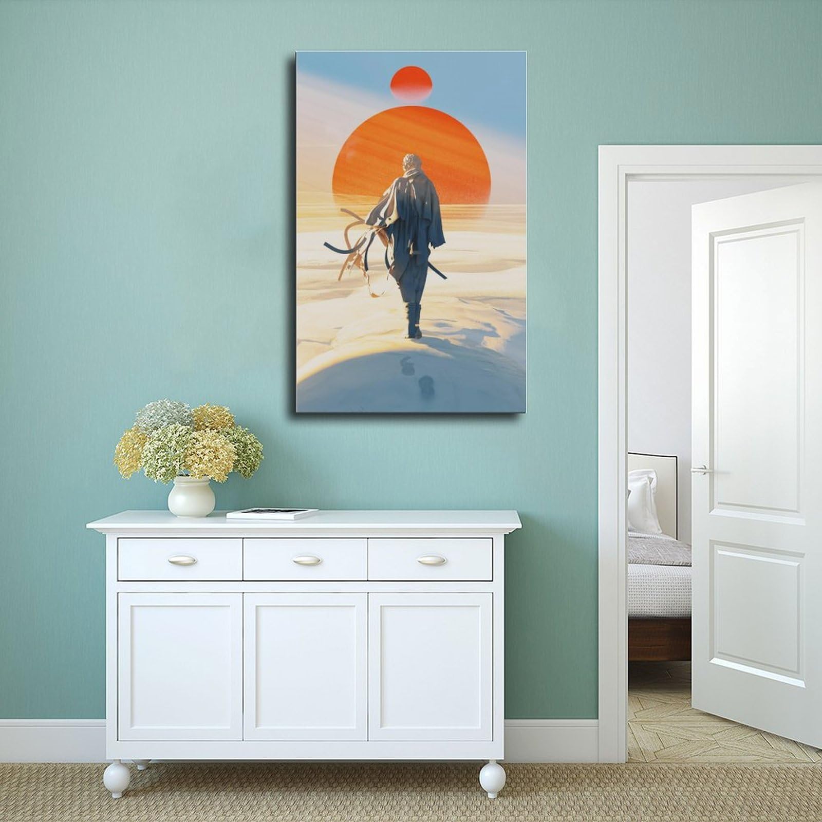 QITUBVAF Poster di fantascienza su tela, decorazione per camera da letto, ufficio, stanza, regalo, 60 x 90 cm