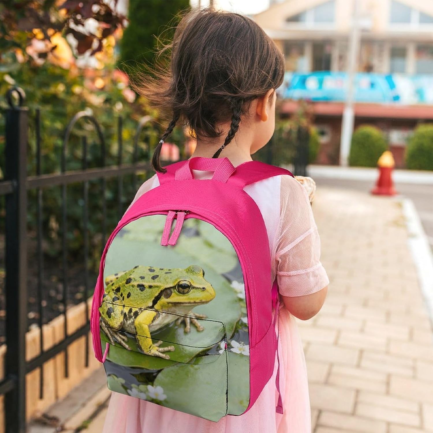 Oriental Fire-bellied Toad Backpack 12.6 Inch Casual Daypack with Multi-Pockets BookBag for Daily Essentials image 5