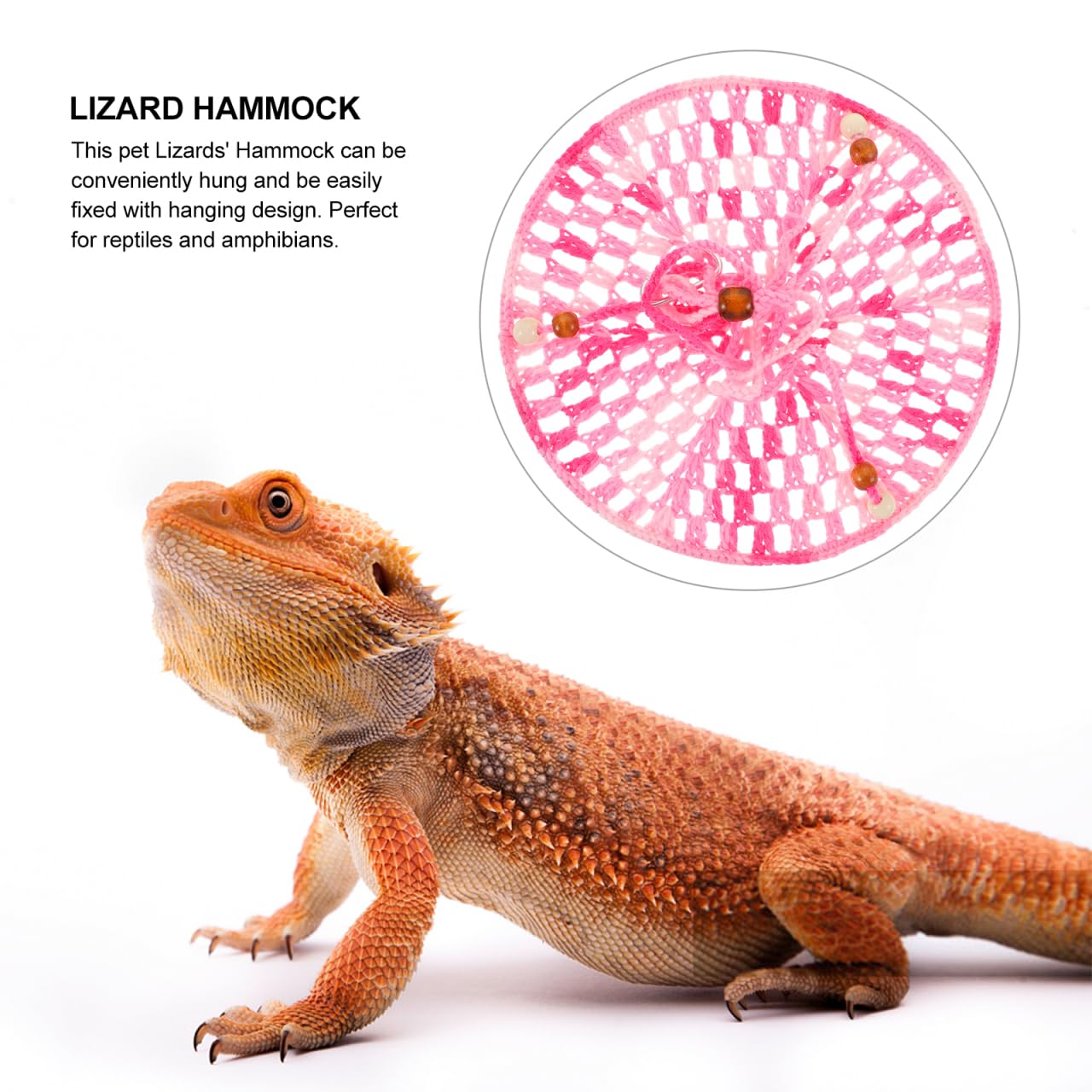 Cotton Rope Lizard Swing Toy Reptile Hammock Hanging Bed for Bearded Dragon Gecko Chinchilla Parrot Small Pets Summer Rest - Image 4