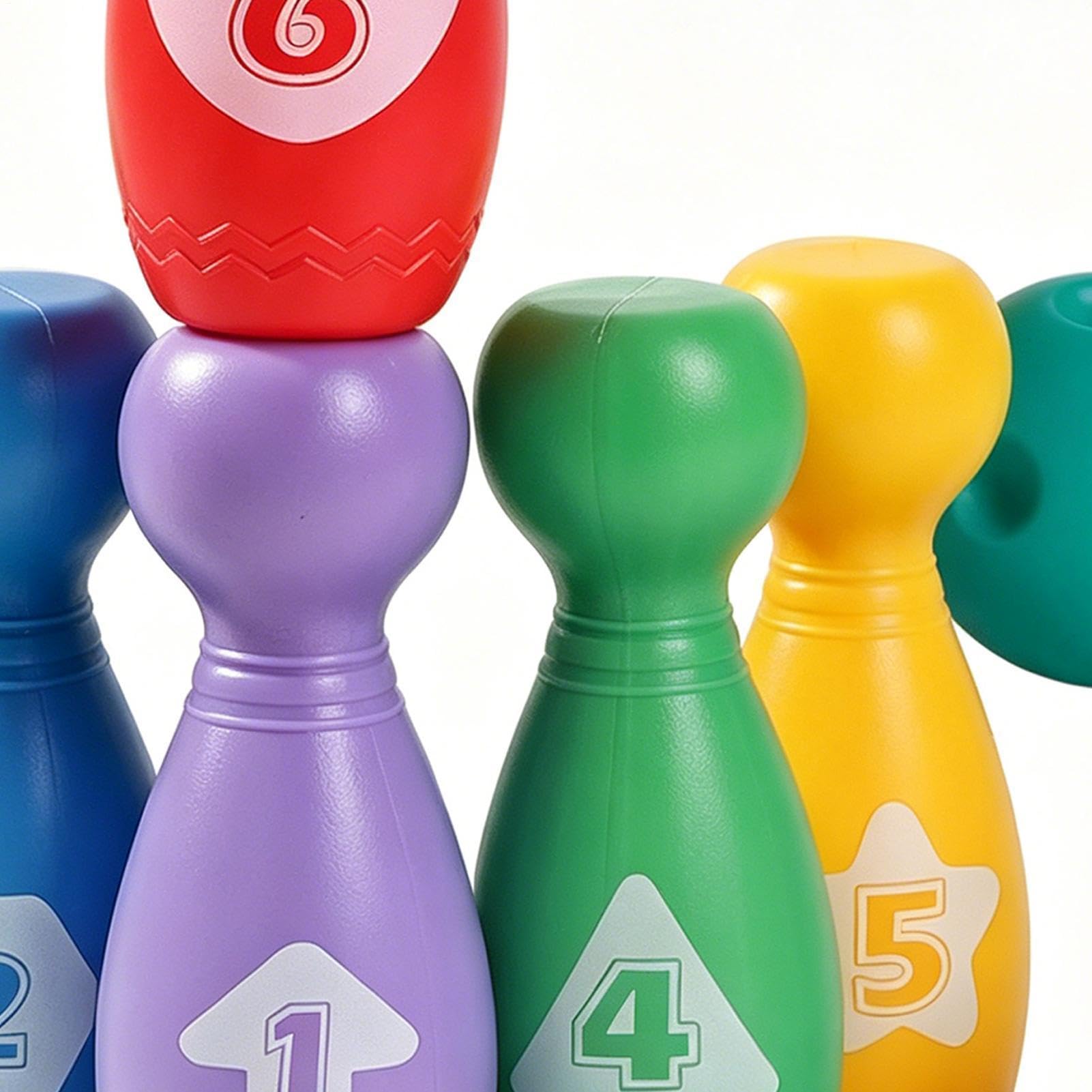 Generico Bowling Set, Educational Fun Playset, 7.09x5.39 Inches Sports Toy with Portable Design, Sturdy ABS Pins Kit, Garden Games with Colorful Style, Backyard Activity for Children Boys